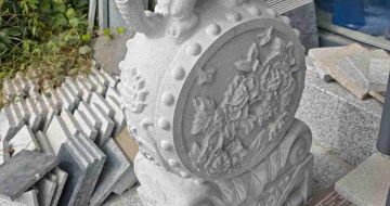 河南芝麻白抱鼓石 庭院抱鼓石