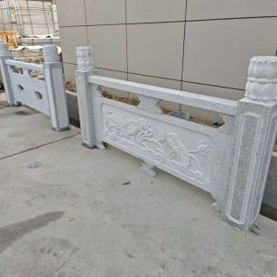 河南芝麻白河道栏杆 石材栏杆