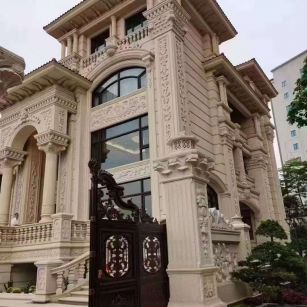 河南黄金麻别墅外墙异形定制