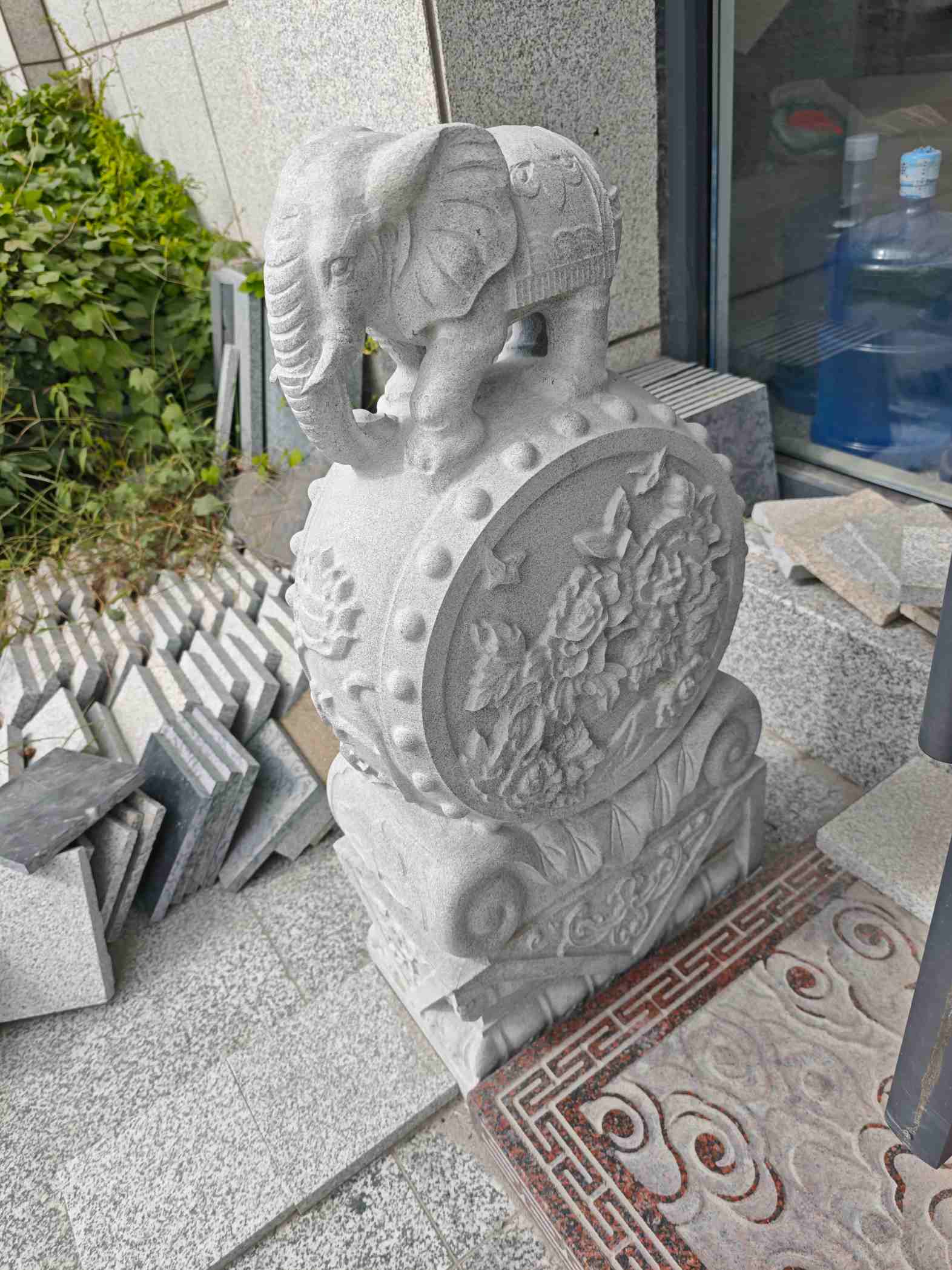 河南芝麻白抱鼓石 庭院抱鼓石