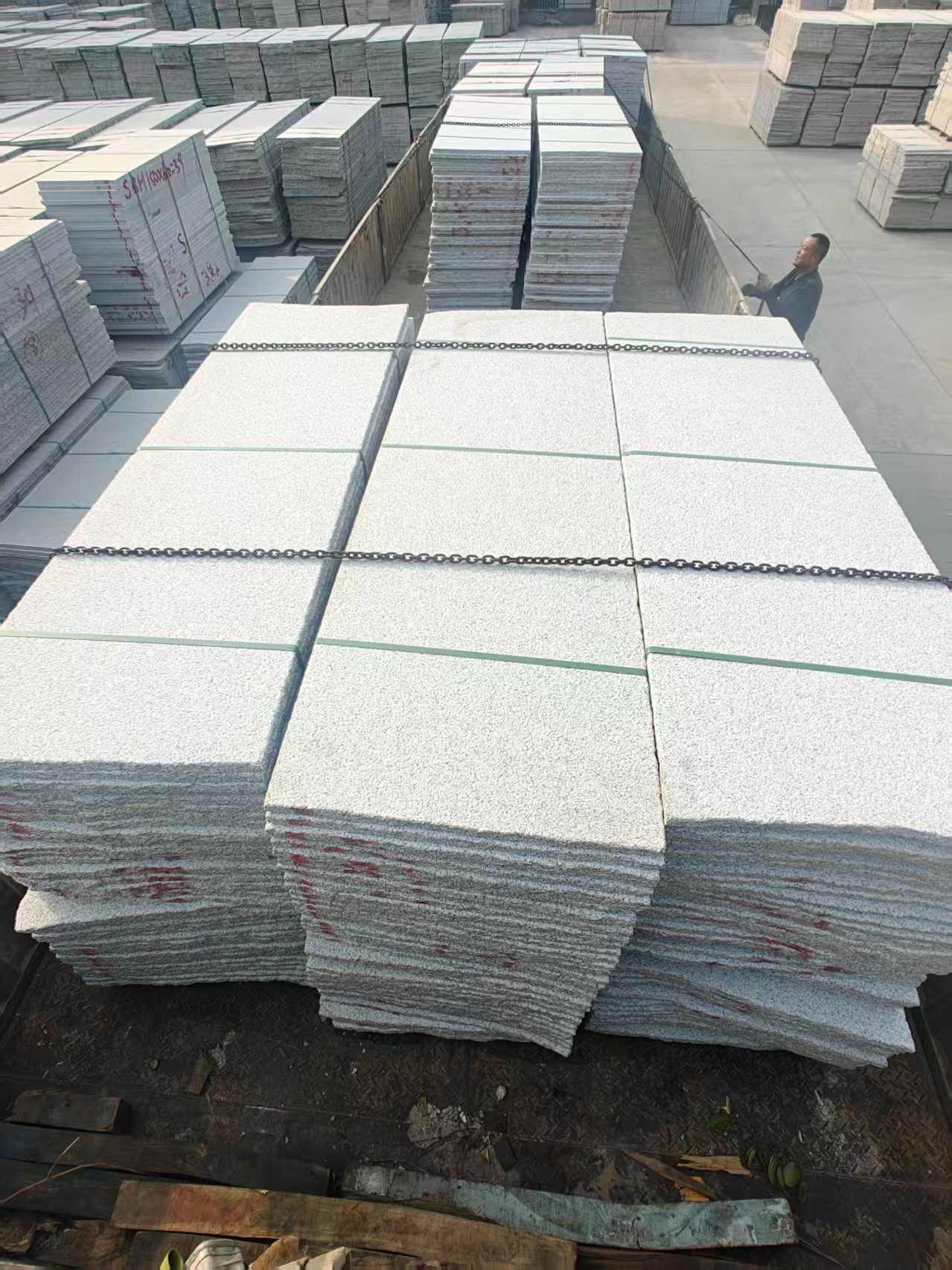 河南芝麻白毛板，石材毛板