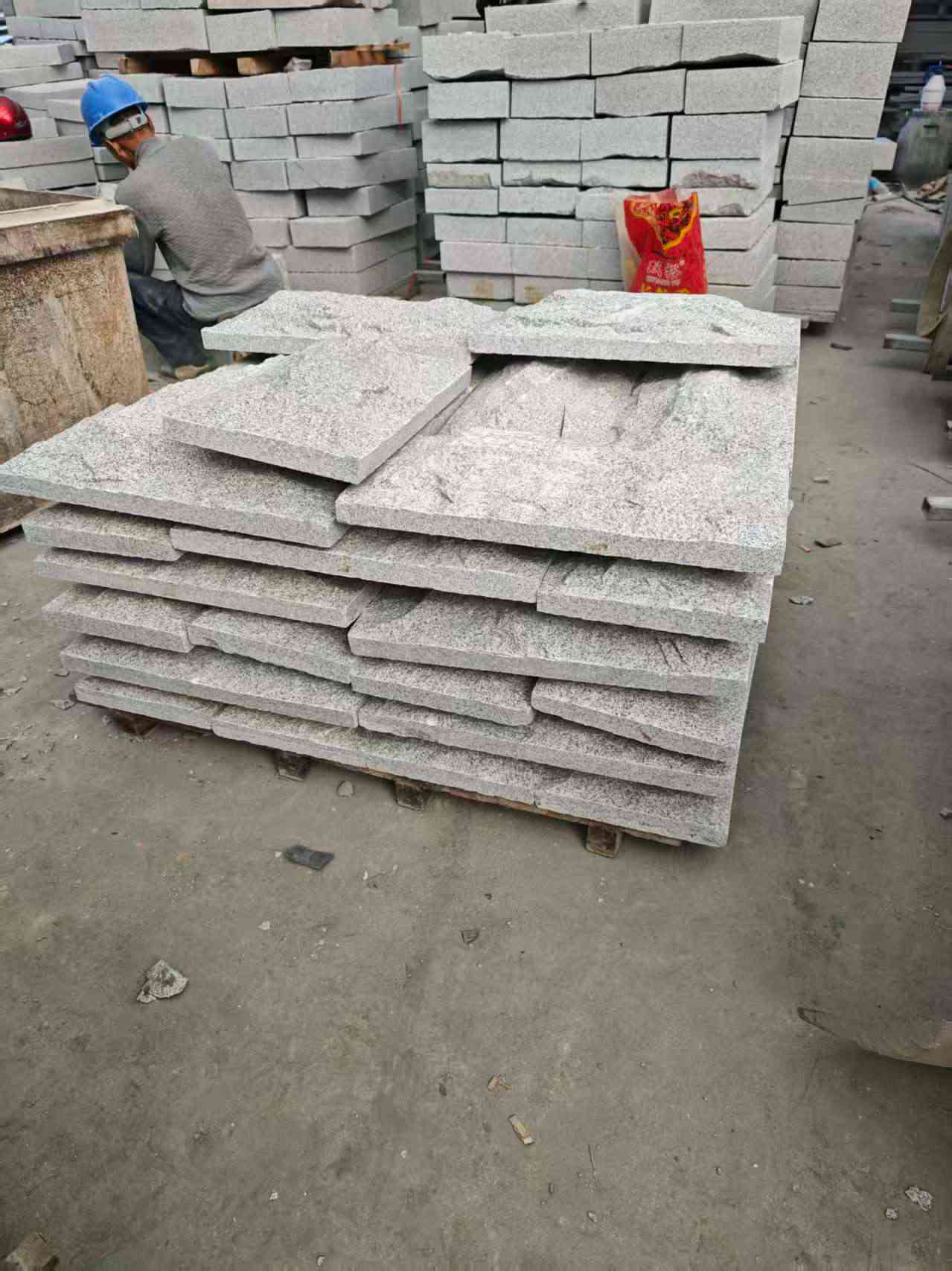 河南芝麻白蘑菇石，自然面