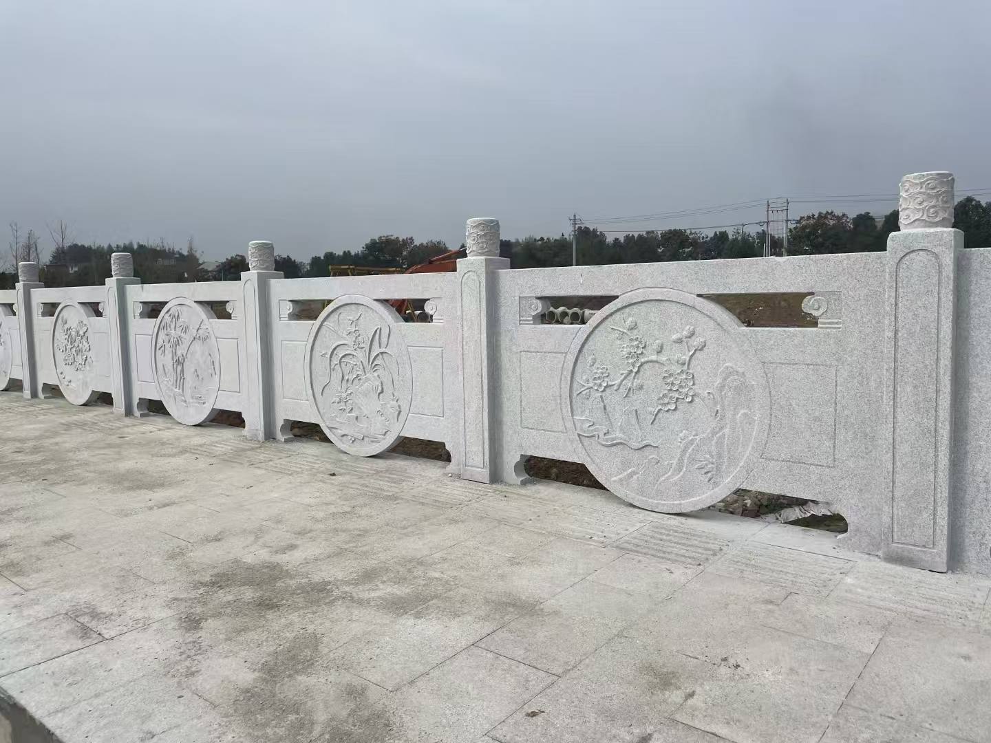 河南芝麻白河道栏杆 石材栏杆